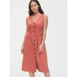 GAP Women's Midi Dress in Coral